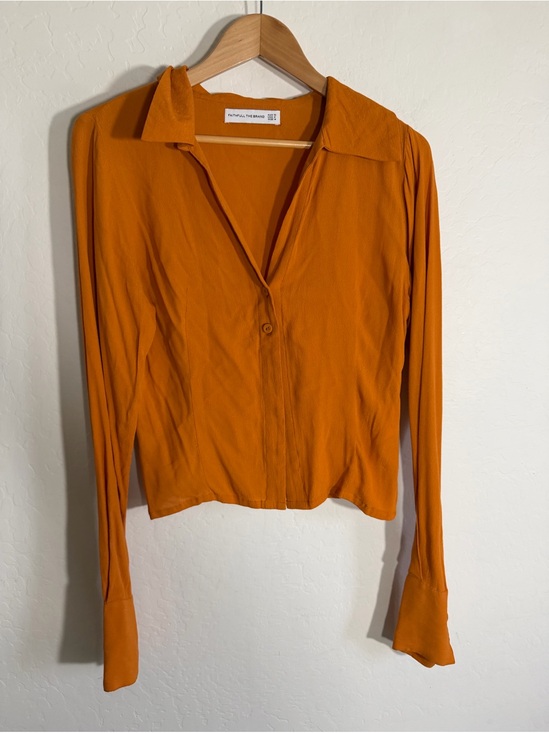 The Fifth Label Tops - Faithfull The Brand Serrador Shirt in Orange / Marigold - US 6 / Medium